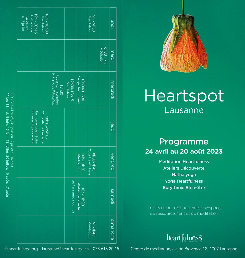 Programme du Heartspot de Lausanne. Avril à août 2023